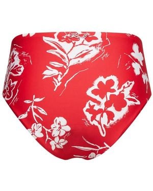 KARL LAGERFELD Slip Bikini Signature Con Ruches - Rosso