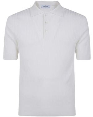Gran Sasso Ribbed Polo Shirt - White