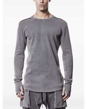 Thom Krom Ribbed Frayed-Edge Shirt - Gray