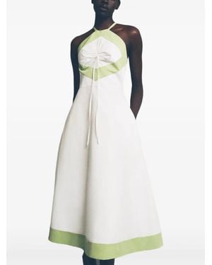 Rosie Assoulin Halter-Neck Panelled Midi Day Dress - White