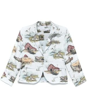 Thom Browne All-Over Print Blazer - White