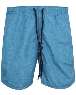 Drumohr Short À Texture Flammée Et Lien De Resserrage - Blue