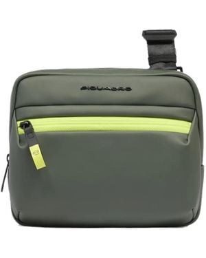 Piquadro Water-Resistant Rubberised Shoulder Bag - Green