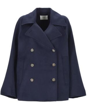 JOSEPH Apollo Double-Breasted Short Coat - Blue