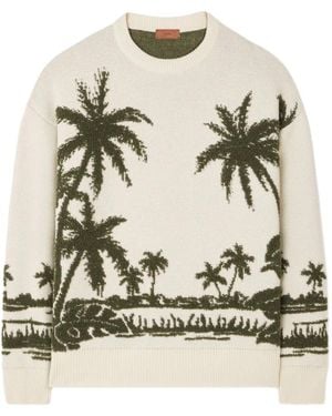 Alanui Palm-Tree Intarsia Jumper - Green
