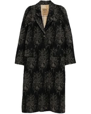 Uma Wang Floral-motif single-breasted coat - Schwarz