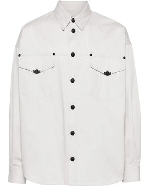 Versace Jeans Couture Press-Stud Cotton Shirt - White