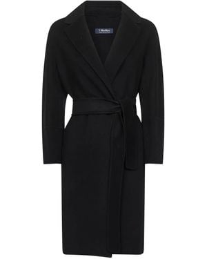 Max Mara Belted Lapel-Collar Coat - Black