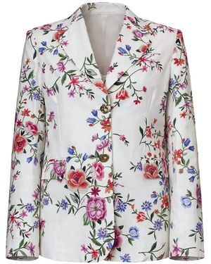 Liu Jo Floral Button Blazer - White