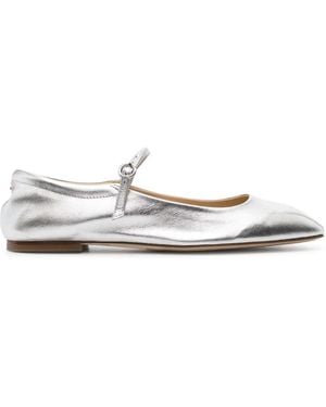 Aeyde Ballerine Aline Babies Con Effetto Metallizzato - Bianco