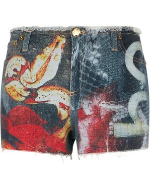 Roberto Cavalli アブストラクトパターン ショートパンツ - ブルー