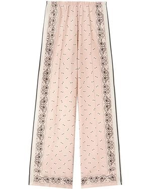 Palm Angels Paisley-Print Wide-Leg Pants - Pink