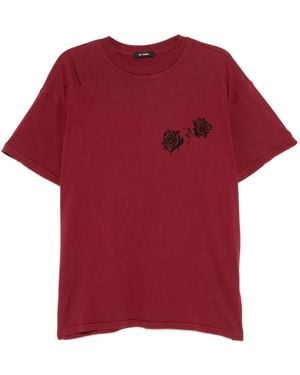 Willy Chavarria Rose-Print T-Shirt - Red