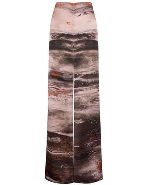 ROKSANDA Arneau Brush-Print Trousers - Natural