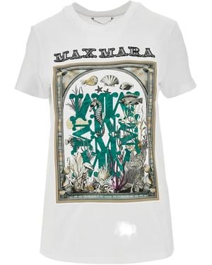 Max Mara Mxmspadino Printed T-Shirt - White