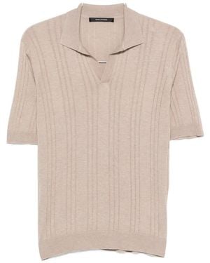 Tagliatore Pavel Ribbed-Knit T-Shirt - Natural