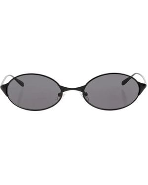 McQueen Sonnenbrille Mit Ovalem Gestell - Mettallic