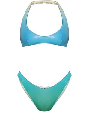 Oséree Set Bikini Con Design Color-Block - Blu