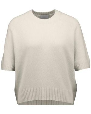 Allude Short-Sleeve Cashmere Jumper - White