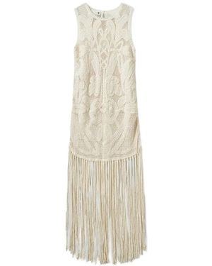 THE GARMENT Kim Crochet-Knit Fringed Maxi Dress - White