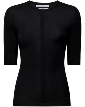 Another Tomorrow Ribbed-Knit T-Shirt - Black