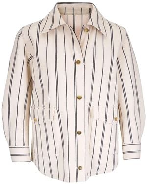 Akris Punto Striped Shirt Jacket - Natural