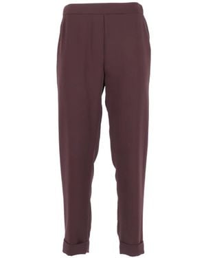 P.A.R.O.S.H. Pantalones Con Cinturilla Elástica - Morado