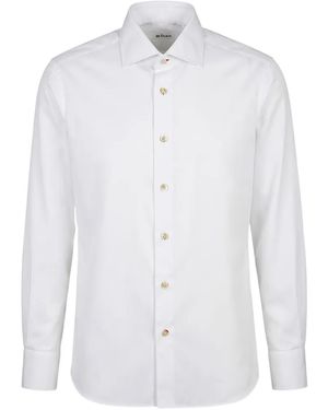 Kiton Long-Sleeve Cotton Shirt - White