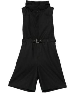 Noir Kei Ninomiya Belted hooded playsuit - Schwarz