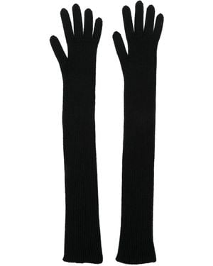 Moncler Long Virgin Wool Gloves - Black
