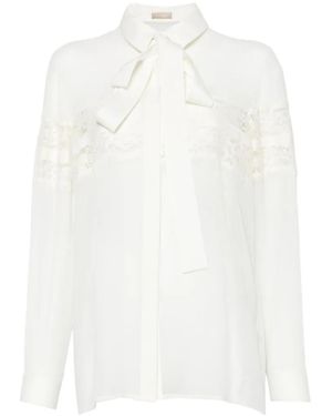Elie Saab Lace Tie Shirt - White