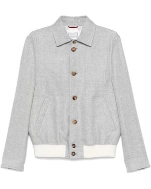 Brunello Cucinelli メランジ ボンバージャケット - グレー
