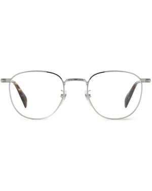 David Beckham Round-Frame Metal Glasses - White