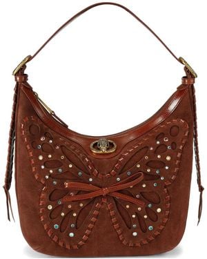 Kurt Geiger Butterfly Embellished Hobo Bag - Brown
