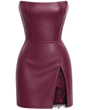 Lika Lace-Trim Mini Dress - Purple