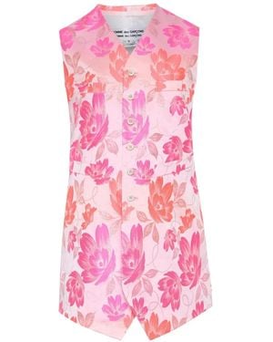 Comme des Garçons Floral-Print Vest - Pink