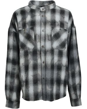 BREATH Check-Pattern Shirt - Grey