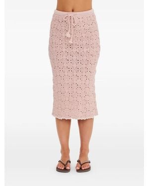 The Upside Anoki Irena Crochet Midi Skirt - Pink