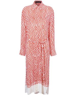 Proenza Schouler Bailey Abstract-Print Midi Dress - Red