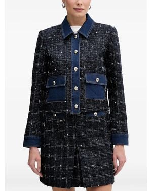 Morgan Denim Tweed Jacket - Blue