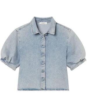 FRAME Billow Puff-Sleeve Shirt - Blue