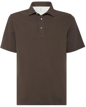 Brunello Cucinelli Poloshirt Aus Piqué - Braun
