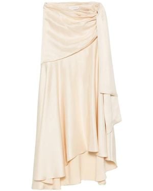 Zimmermann Ascent Draped Asymmetric Long Skirts - White