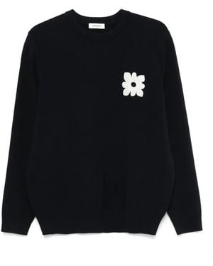 Sandro Sweater Met Bloemenpatch - Zwart