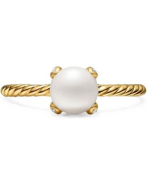 David Yurman Pearl Classics Pearl And Diamond Ring - Metallic