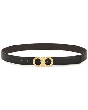 Ferragamo Reversible Gancini Buckle Belt - White