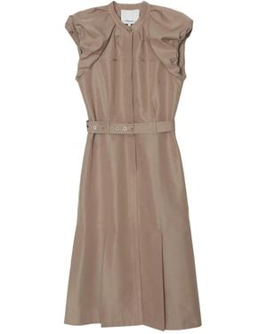 3.1 Phillip Lim Popeline Jurk Met Ceintuur - Bruin