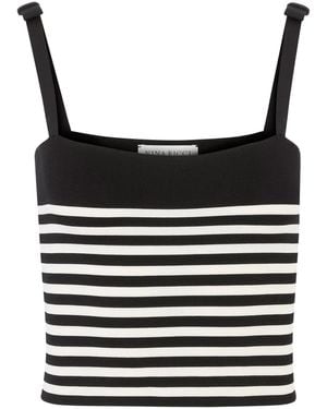Nina Ricci Striped Knitted Tank Top - Black