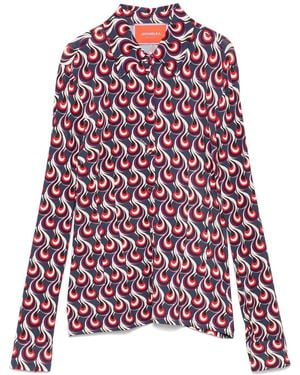 La DoubleJ Geometric-Print Shirt - Red