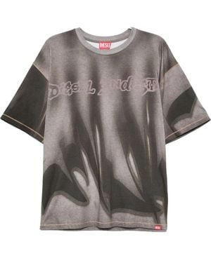 DIESEL T-Shirt Imprimé Intégral - Gris